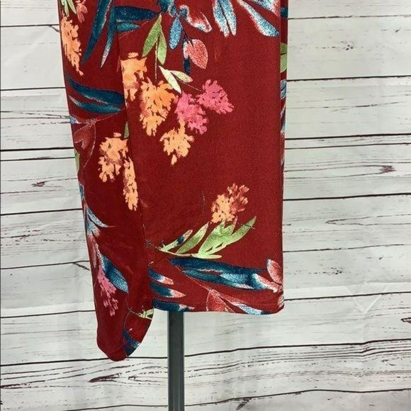 Christian Siriano Women's Tropical Floral Print Hi/Low Short Sleeve Dress Medium - Picture 7 of 9